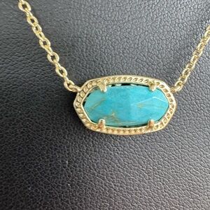 Kendra Scott Elisa Gold & Gold Veined Turquoise Necklace